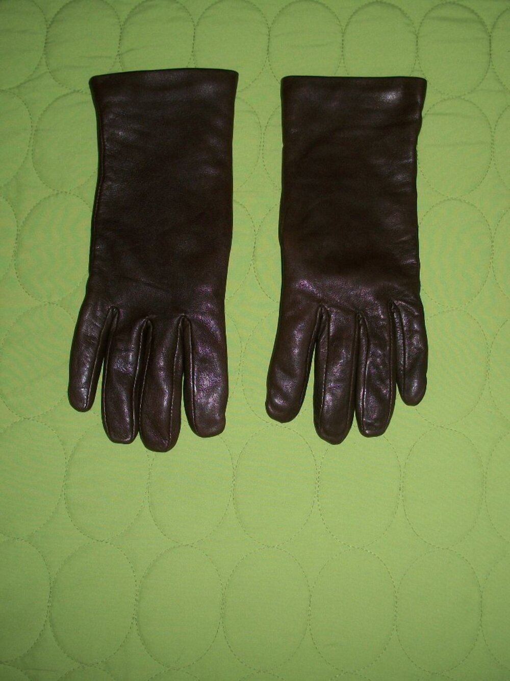 Women's Brown Leather Gloves Cashmere Lined Size 6.5-7